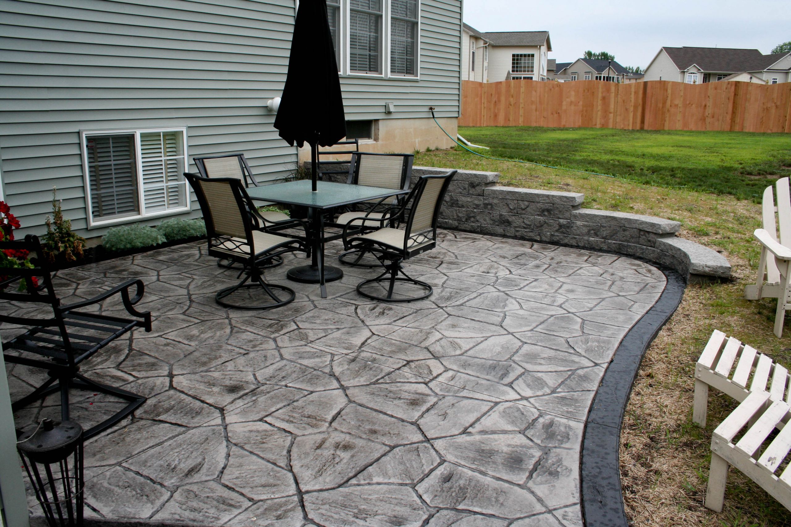 Stamped Concrete Backyard
 Stone Texture Awesome Stamped Concrete Patio Design With