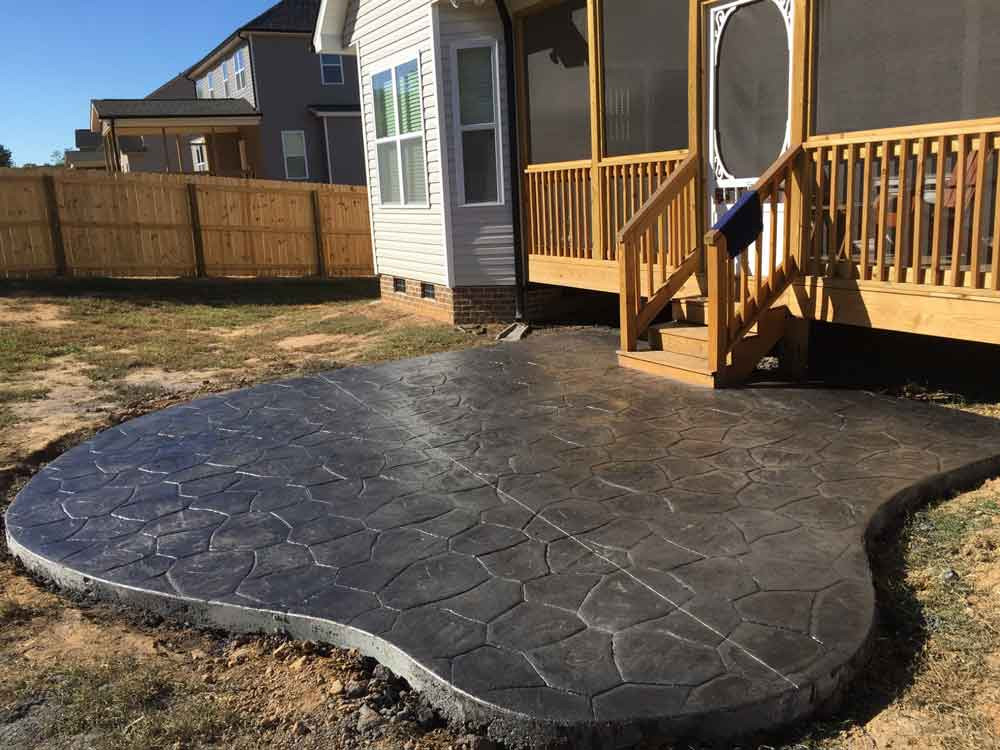 Stamped Concrete Backyard
 Brand New Concrete Patio Just in Time for Spring