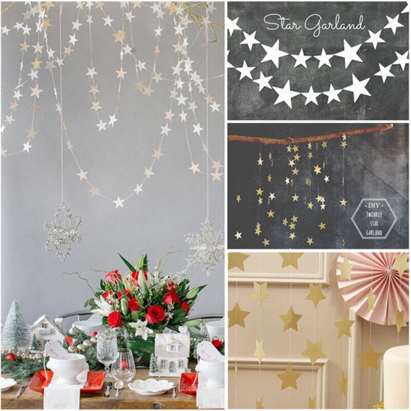 Star Birthday Decorations
 4m Star party decoration Paper garlands wedding screen