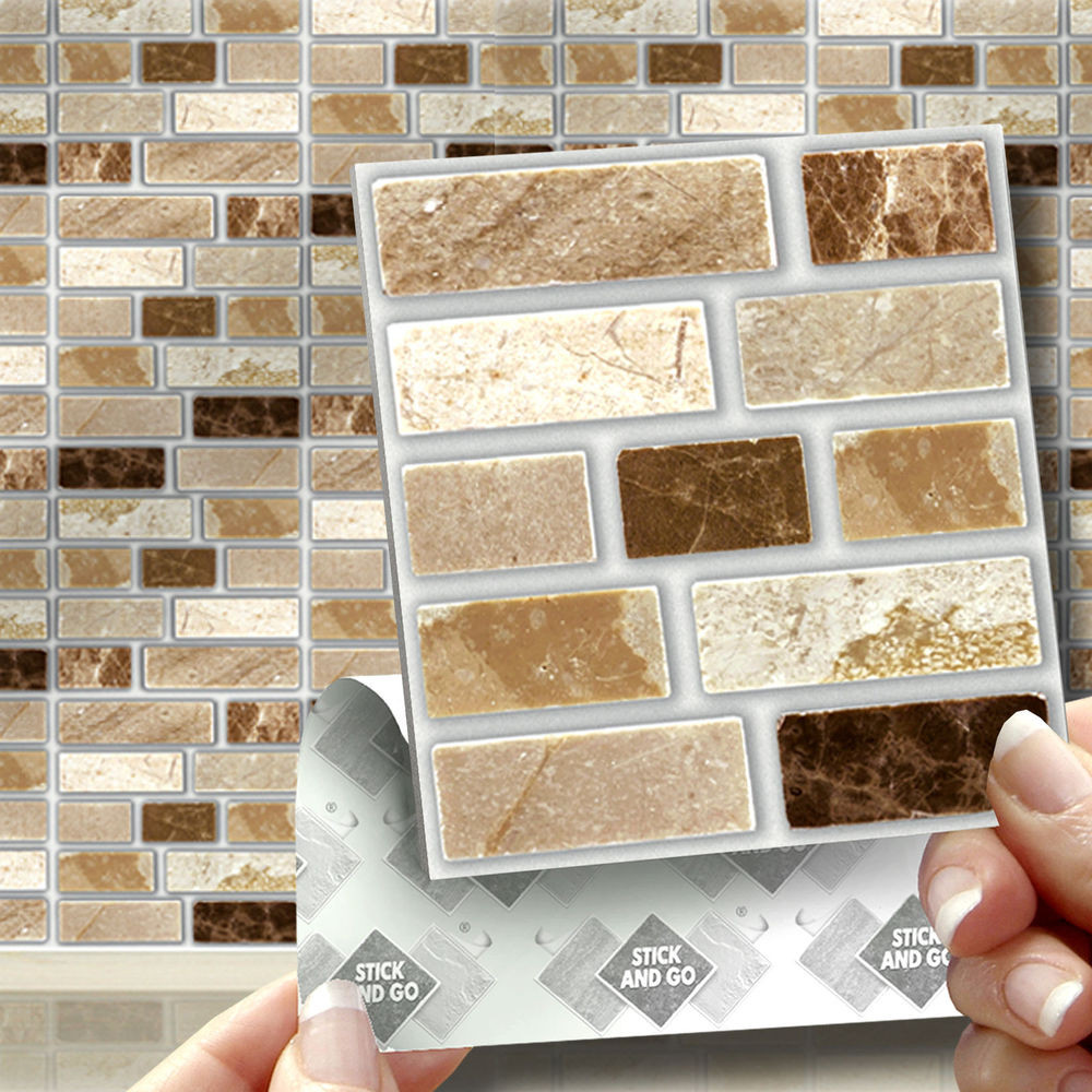 Stick On Tiles For Kitchen
 18 Peel Stick & Go Stone Tablet Self Adhesive Wall Tiles