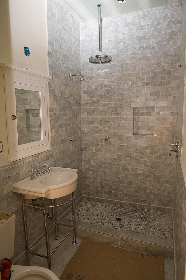 Stone Bathroom Showers
 Marble Subway Tile Shower fering the Sense of Elegance