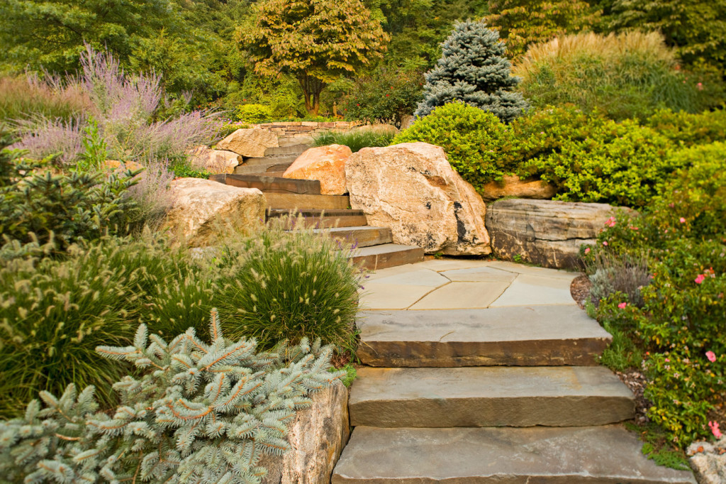 Stone Landscape Design
 Natural Stone Steps Cording Landscape Design