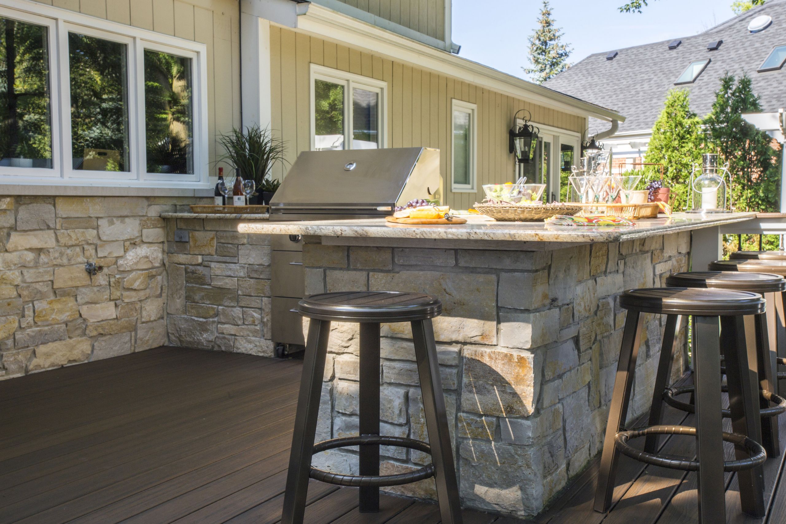 Stone Outdoor Kitchen
 Outdoor Kitchens Hirsch Brick and Stone