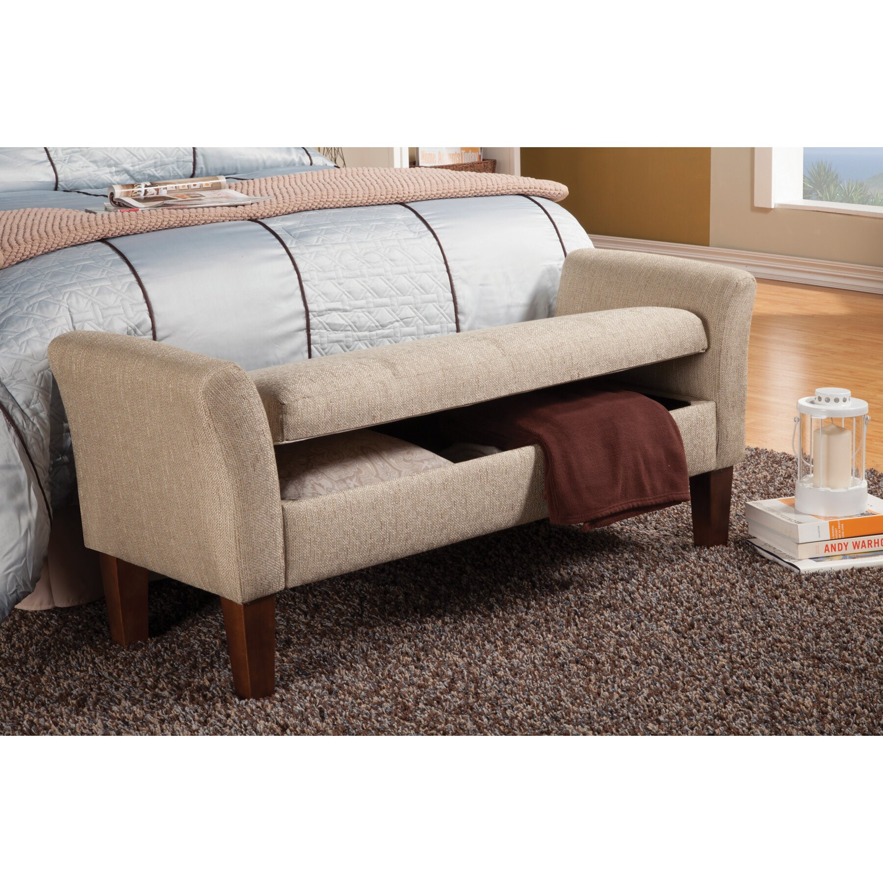 Storage Bench For Bedroom
 Wildon Home Upholstered Storage Bedroom Bench & Reviews