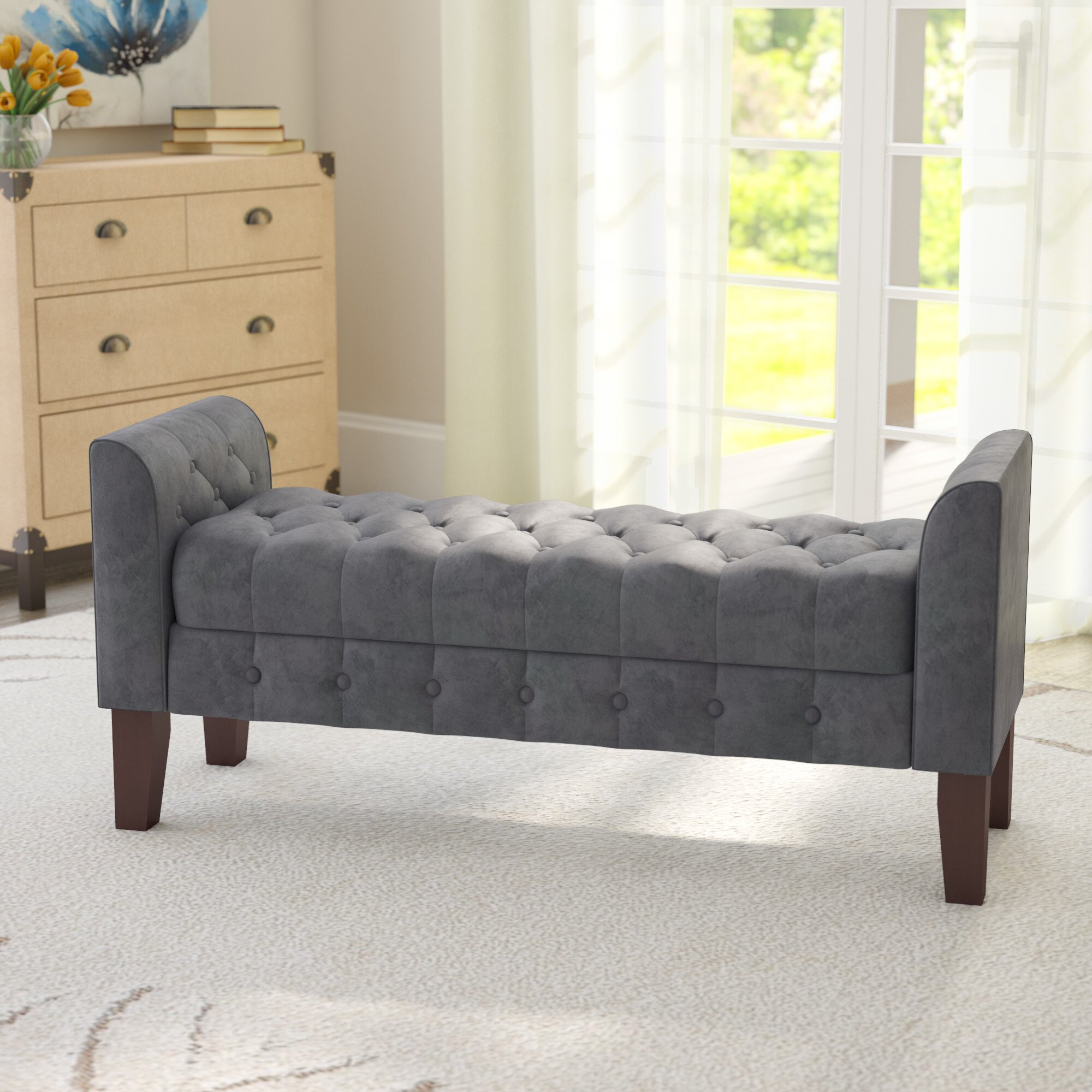 Storage Bench For Bedroom
 Three Posts Aimee Upholstered Storage Bedroom Bench