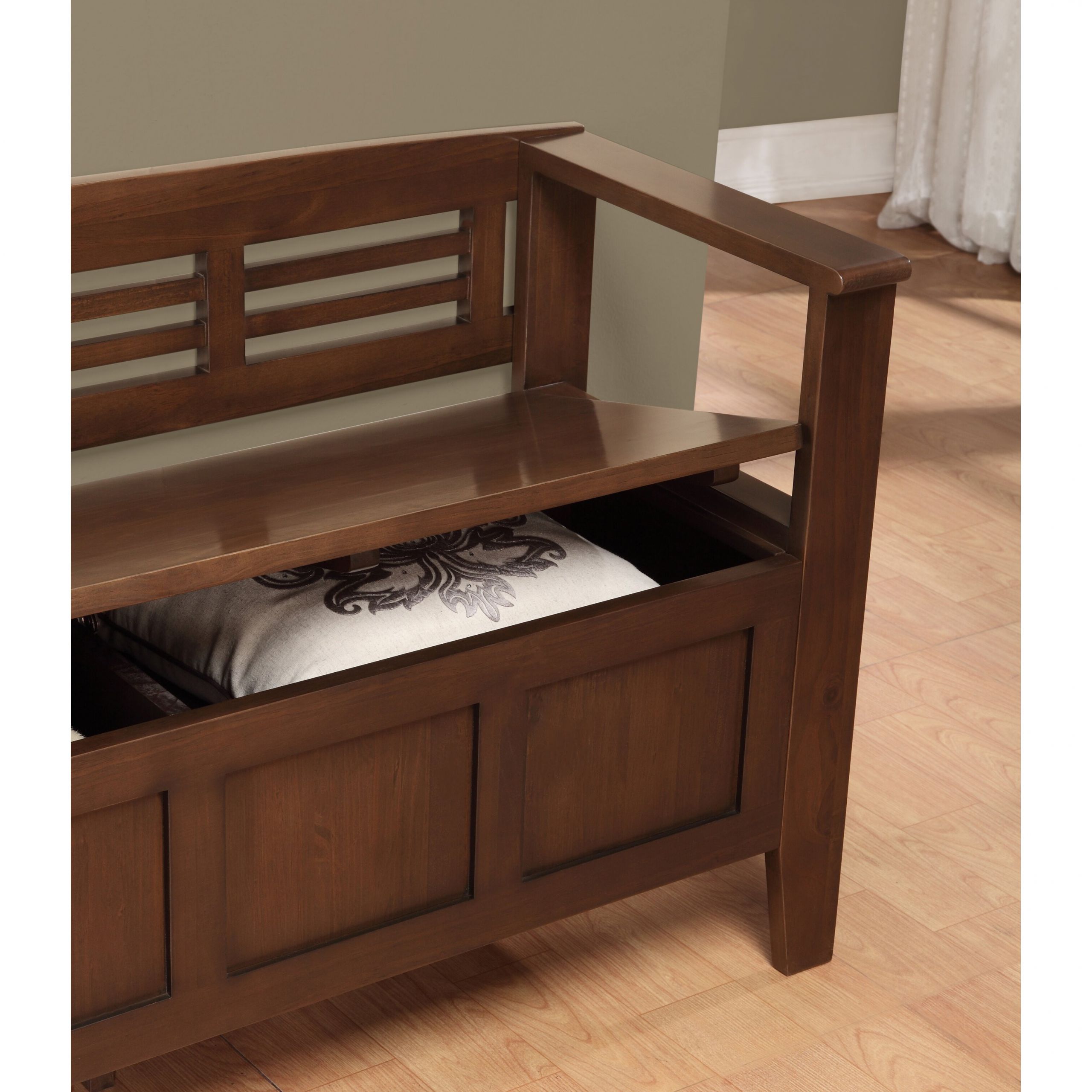 Storage Entry Bench
 Simpli Home Adams Wood Storage Entryway Bench & Reviews