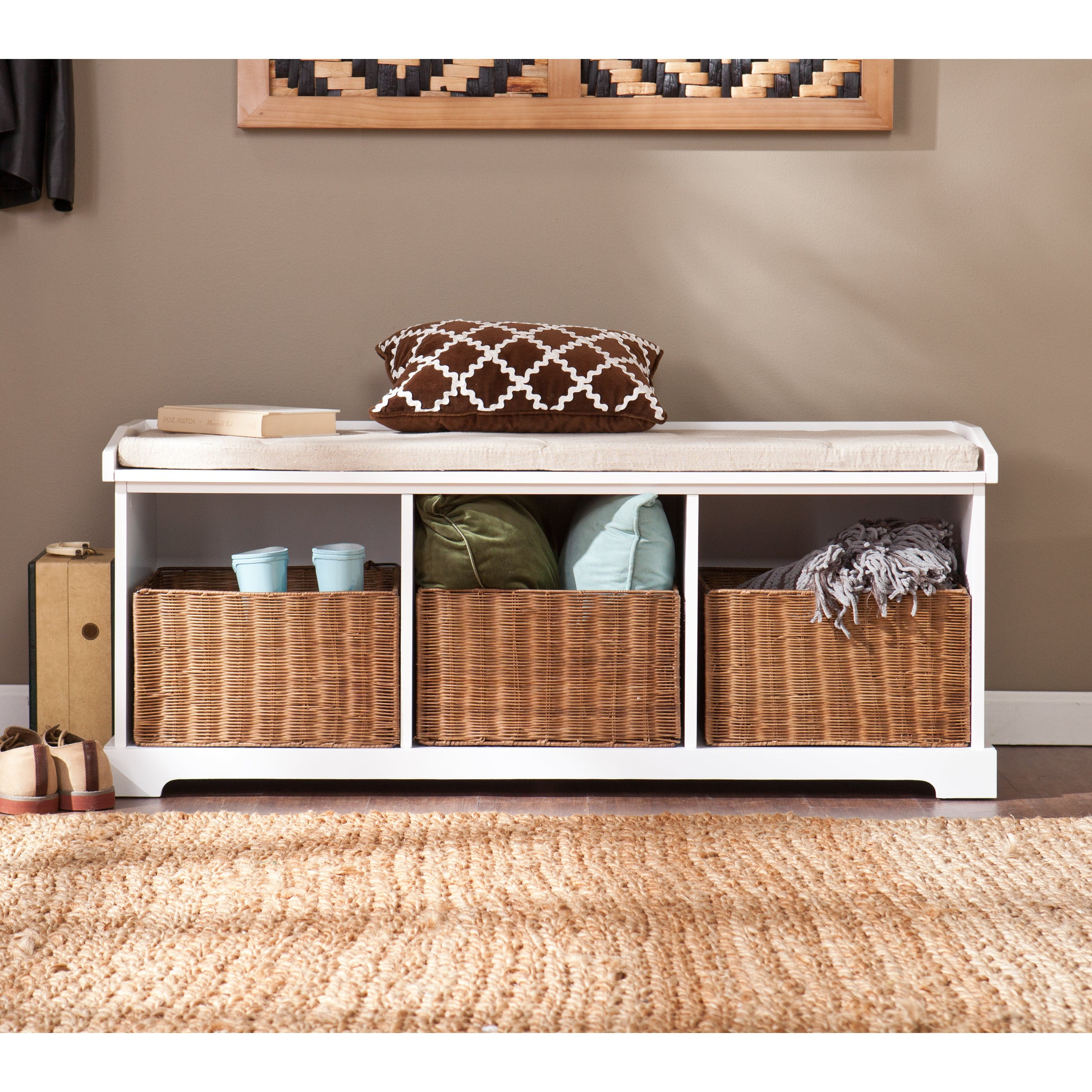 Storage Entry Bench
 Shop Harper Blvd Lima White Entryway Storage Bench Free