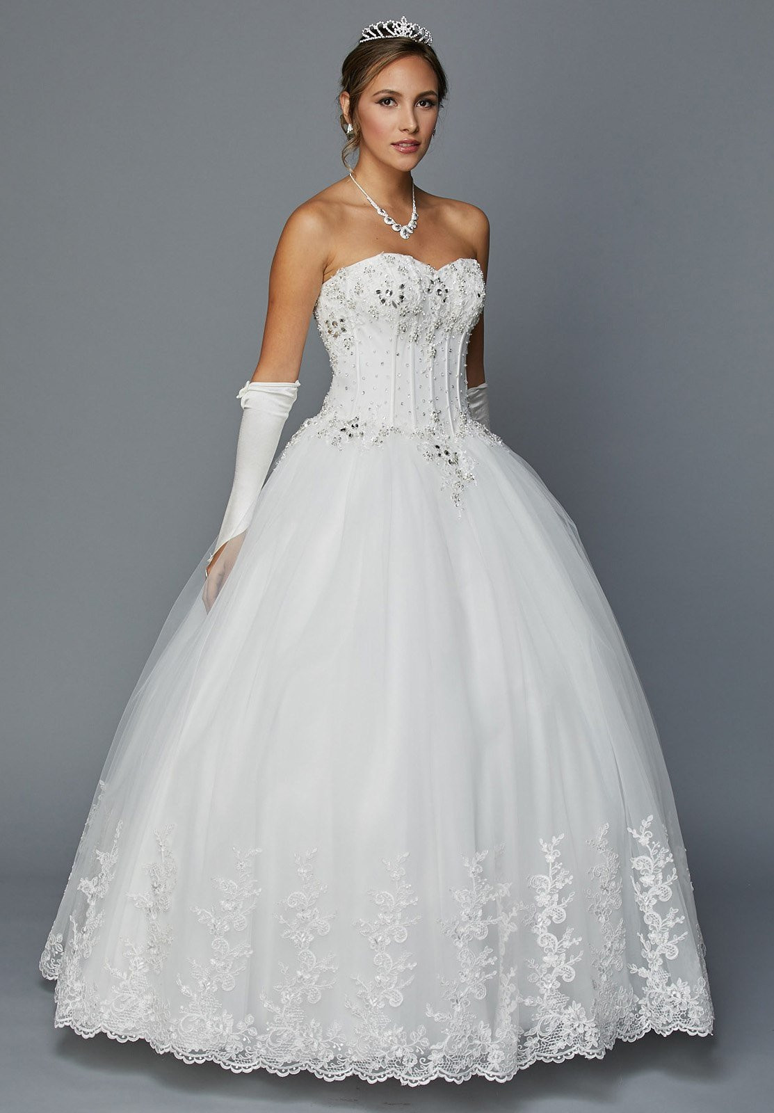 Strapless Wedding Gown
 Juliet 352 Jewel Bodice Strapless Ball Gown Wedding Dress