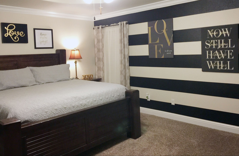 Striped Bedroom Wall
 Black and White Decor – House Made Home