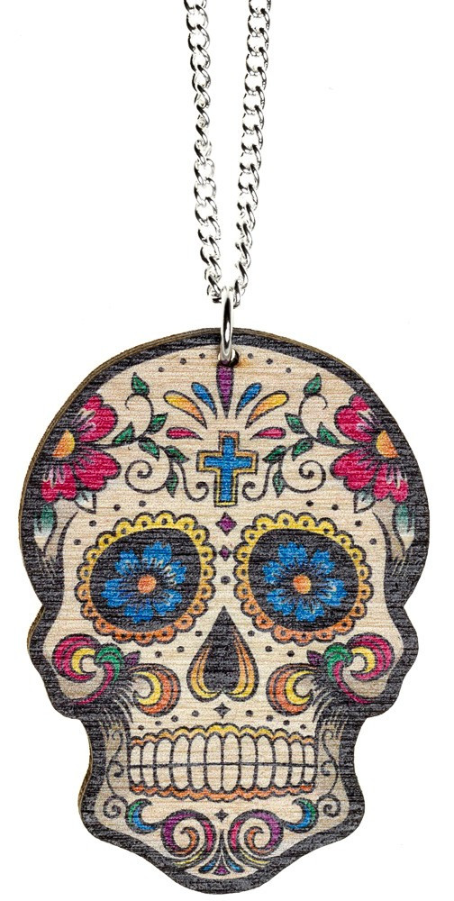 Sugar Skull Necklace
 WOODEN SUGAR SKULL NECKLACE Sourpuss Clothing