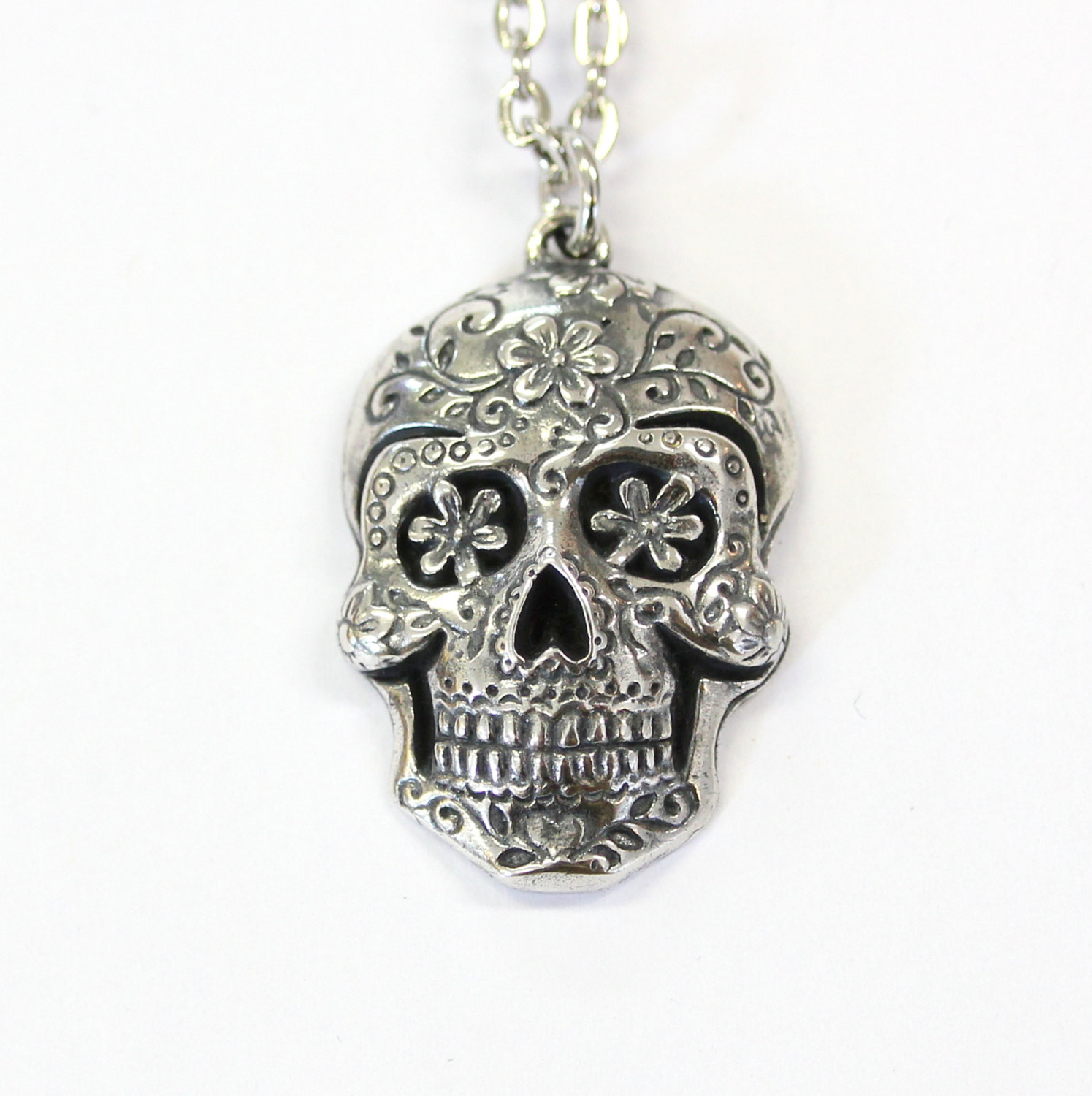 Sugar Skull Necklace
 Sugar Skull Pendant Sugar Skull Necklace Silver Sugar