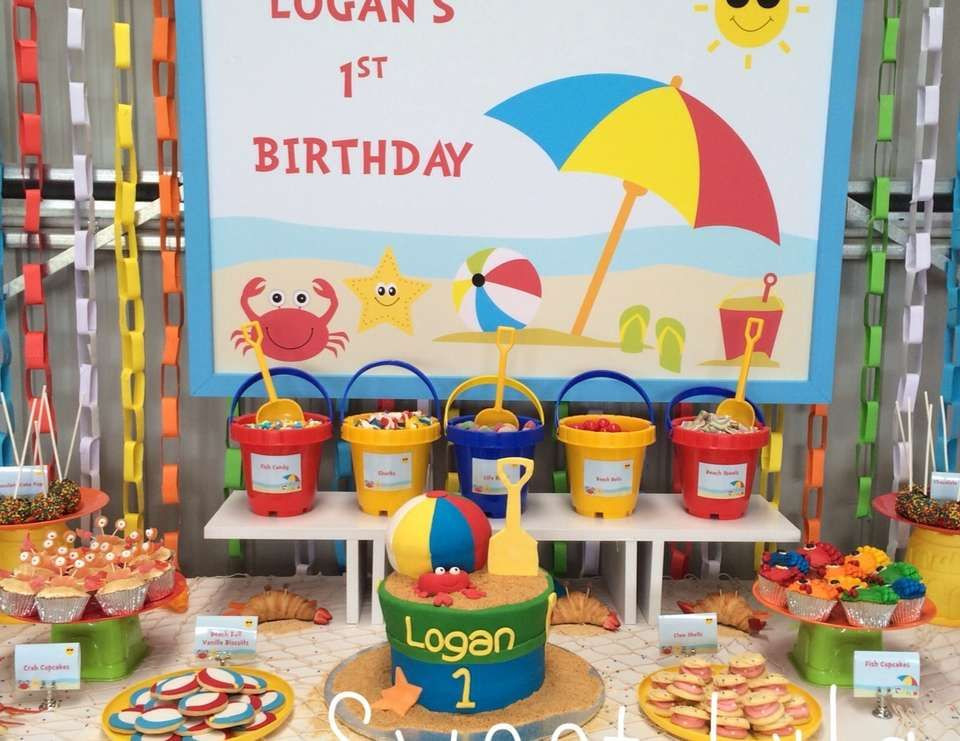 Summer Birthday Party Ideas For Boys
 Beach Theme Birthday "Logan s First Birthday Beach Party