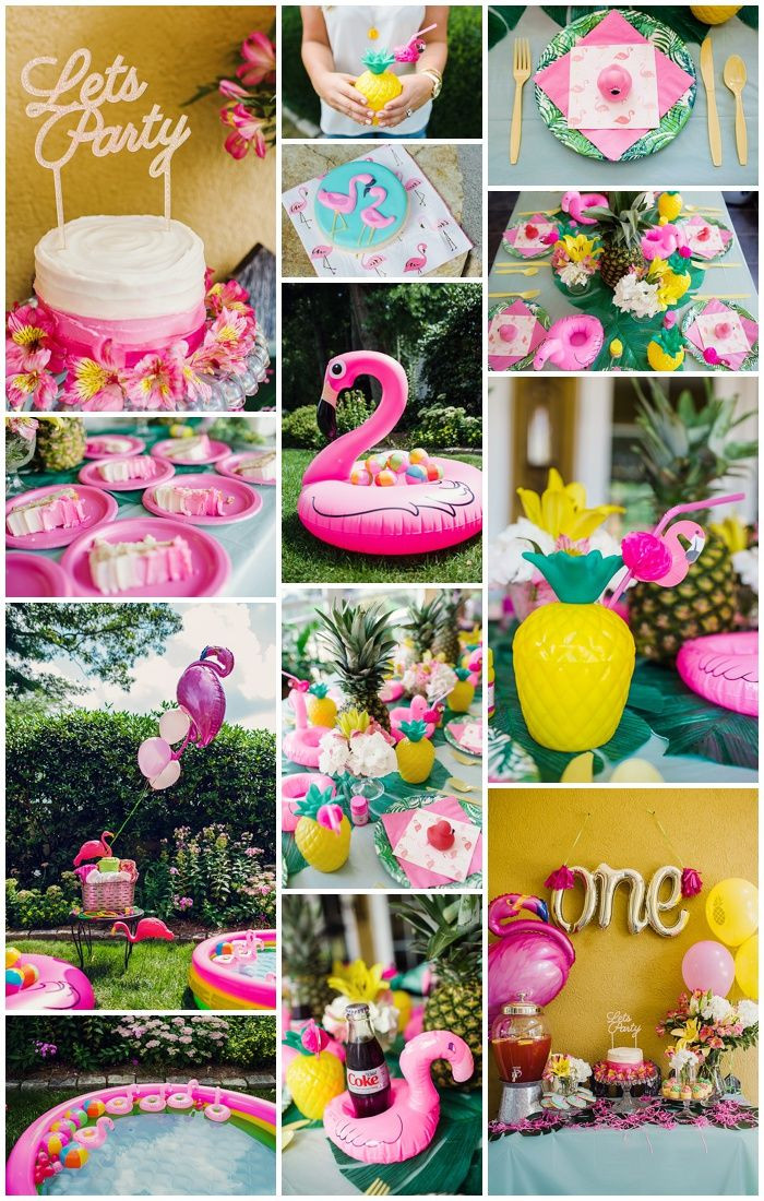 Summer Girl Birthday Party Ideas
 First Birthday Party with Flamingo and Pineapple Theme