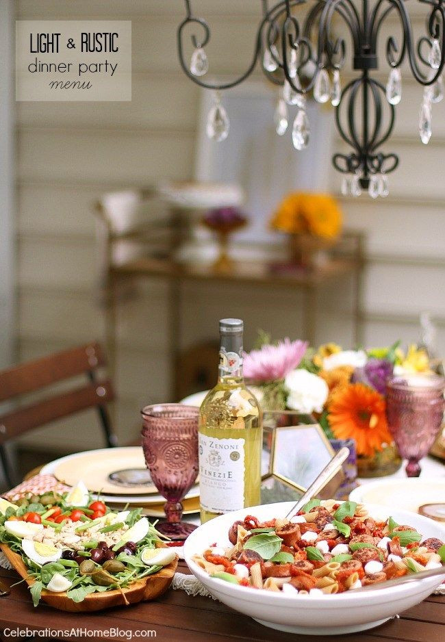 Summer Lunch Party Menu Ideas
 Light Rustic Dinner Menu for a Casual Party at Home