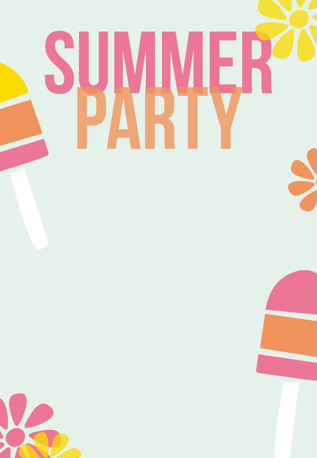 Summer Party Invitations Ideas
 Summer Party Invitation Free Printable Striped Popsicles