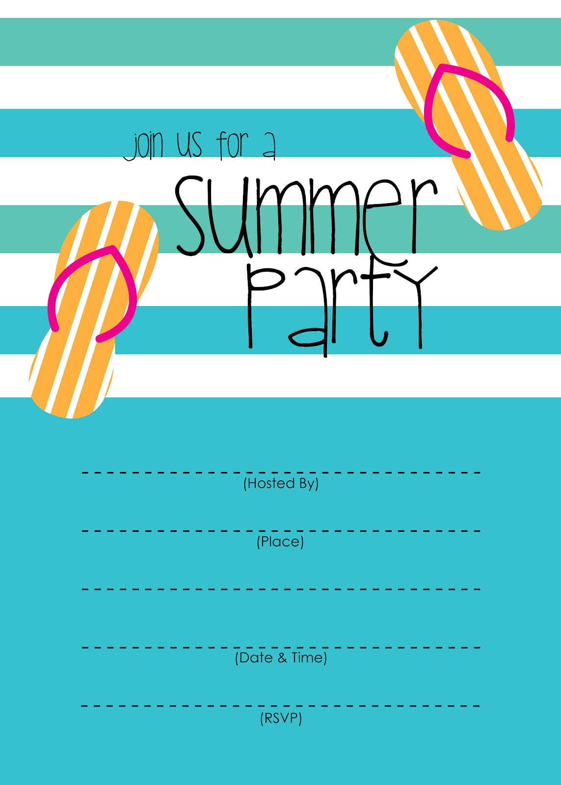 Summer Party Invitations Ideas
 McKissick Creations Summer Party Invitation Free Printable