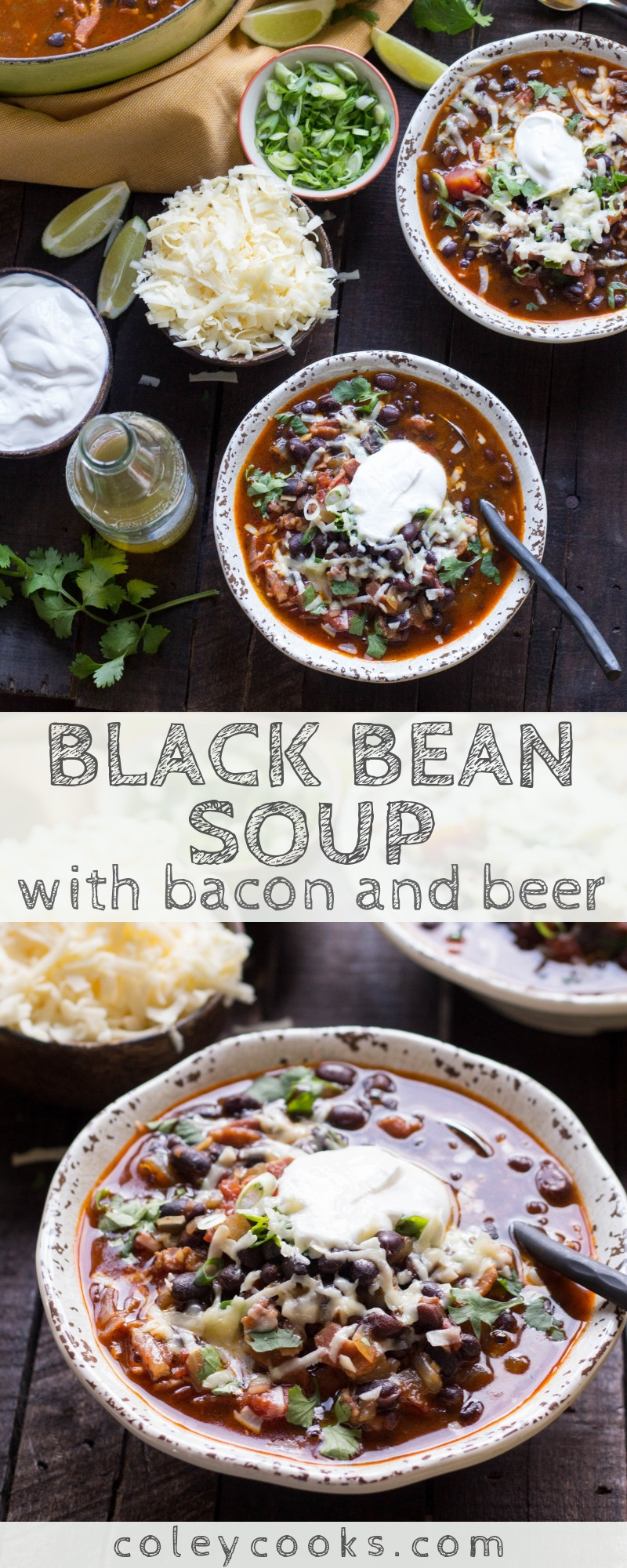 Super Bowl Soup Recipes
 Black Bean Soup with Bacon Beer