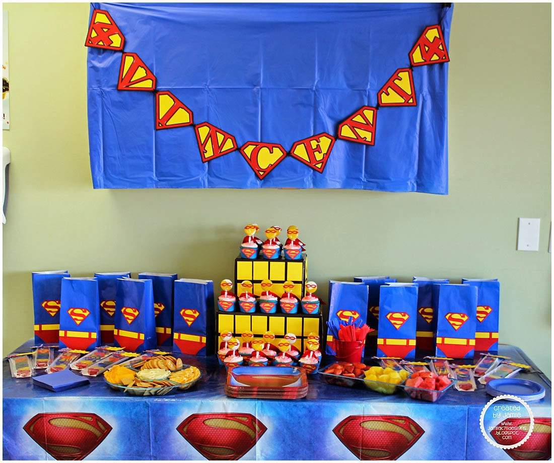Superman Birthday Decorations
 Jamiek711 Designs Superman Birthday Party