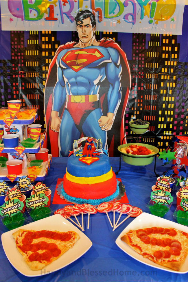 Superman Birthday Decorations
 Superman Birthday Party Happy and Blessed Home