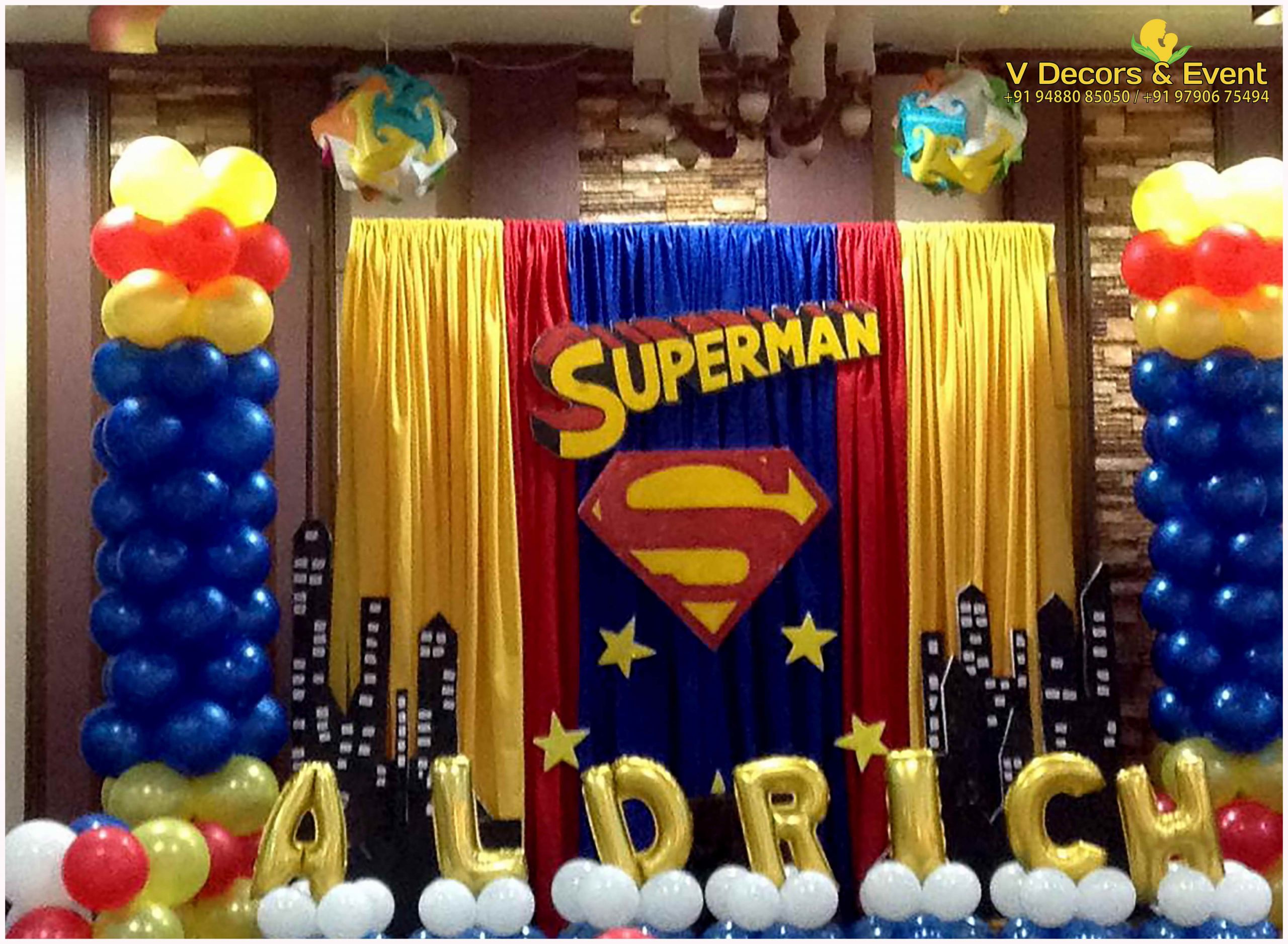 Superman Birthday Decorations
 Themed Birthday Superman V Decors and Events