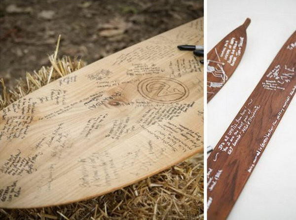 Surfboard Wedding Guest Book
 25 Creative Guestbook Ideas Hative