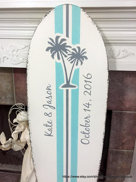 Surfboard Wedding Guest Book
 Wedding Guest Book Guest Book Alternative SURFBOARD SIGN