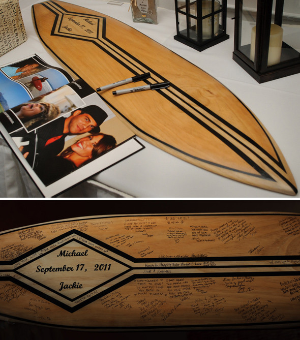 Surfboard Wedding Guest Book
 surfboard guest book