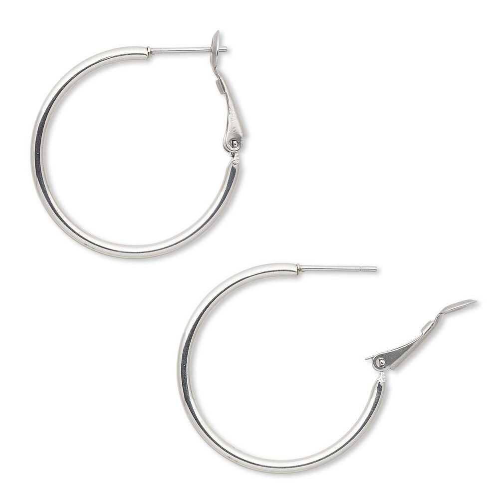 Surgical Stainless Steel Earrings
 Sleek Surgical Stainless Steel 316L Silver 30mm Hypo