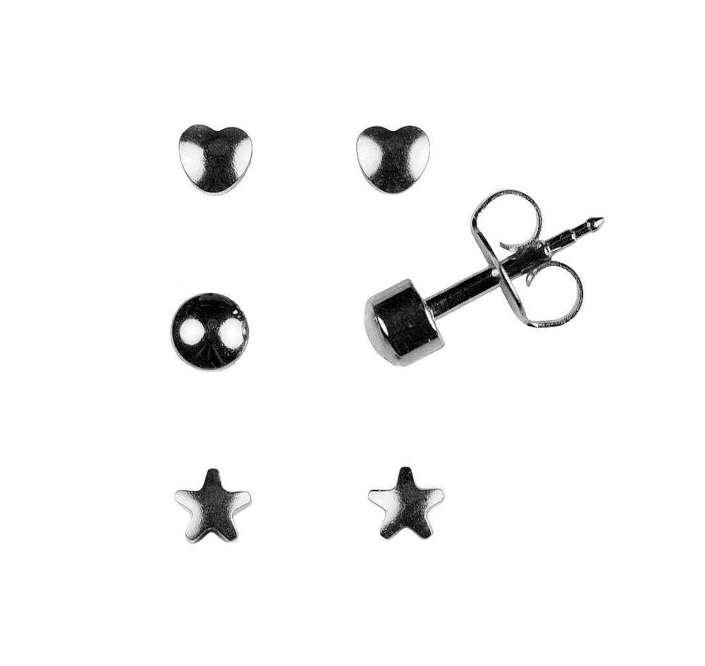 Surgical Stainless Steel Earrings
 Set of 3 Pairs Surgical Stainless Steel Ear Piercing Multi