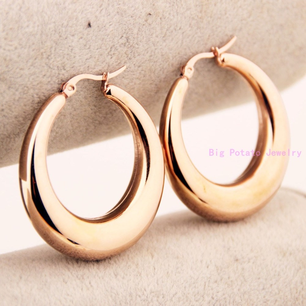 Surgical Stainless Steel Earrings
 39mm 37mm Rose Gold Surgical Stainless Steel Earring