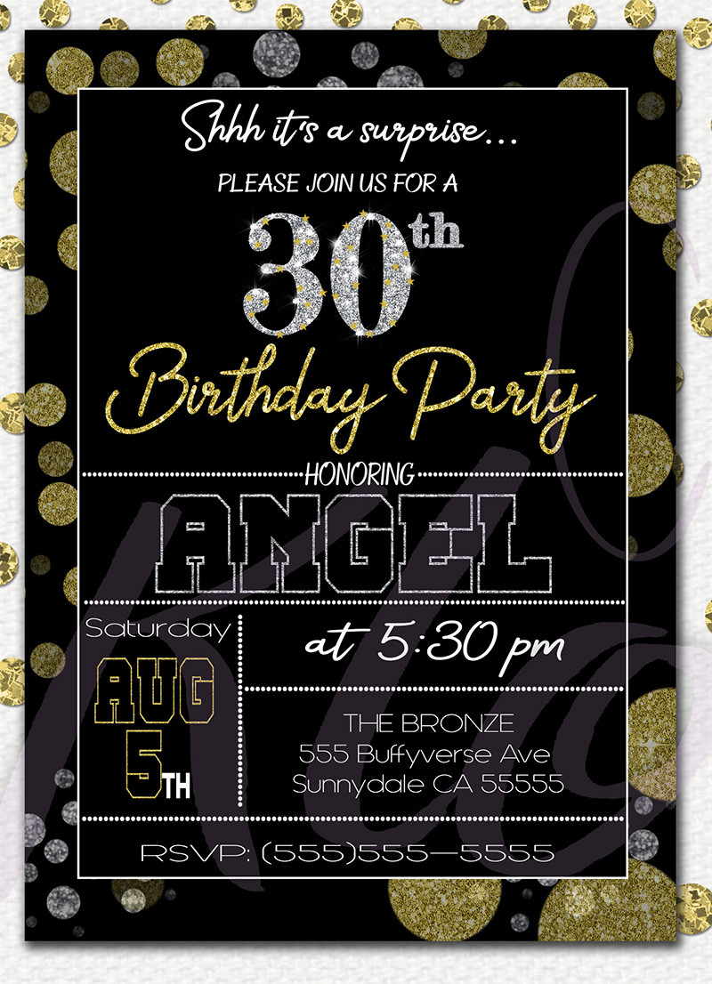 Surprise 30th Birthday Invitations For Him
 Surprise 30th Birthday Invitations for Him or Her – Mens