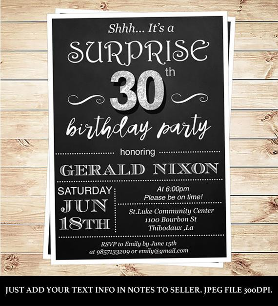 Surprise 30th Birthday Invitations For Him
 Surprise 30th birthday invitations for him by