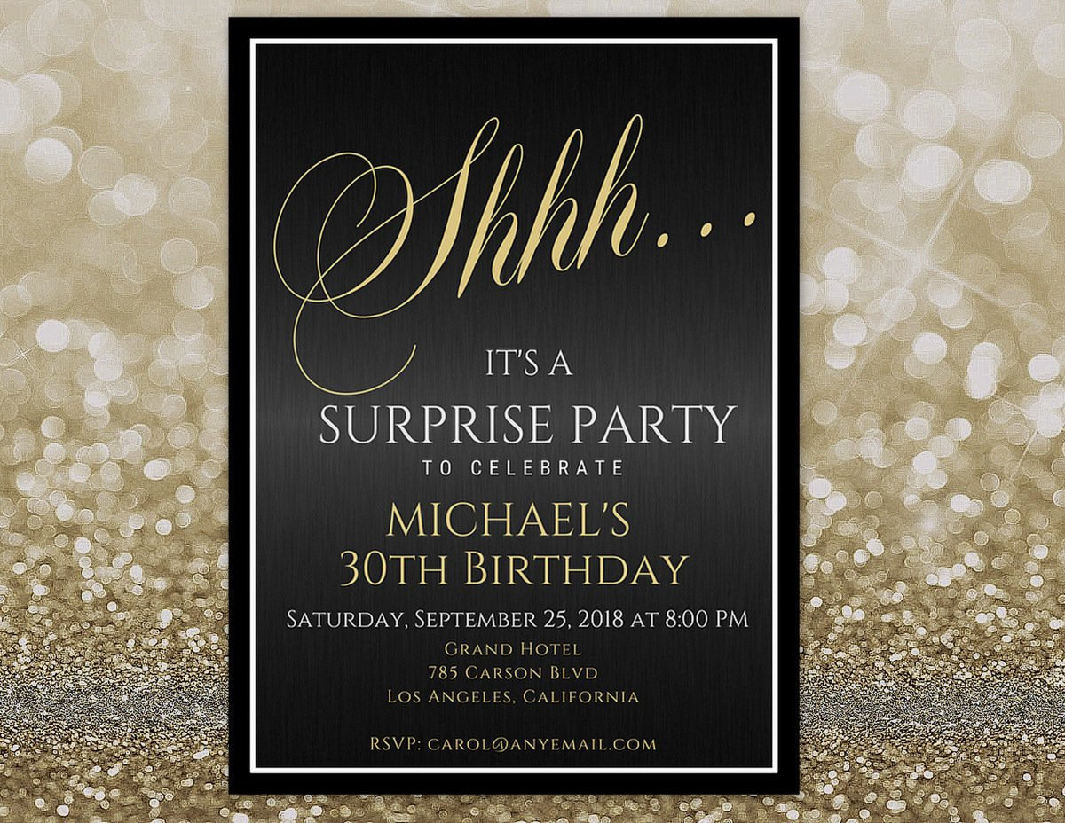 Surprise 30th Birthday Invitations For Him
 ANY AGE Surprise 30th Birthday Invitation For Him Surprise