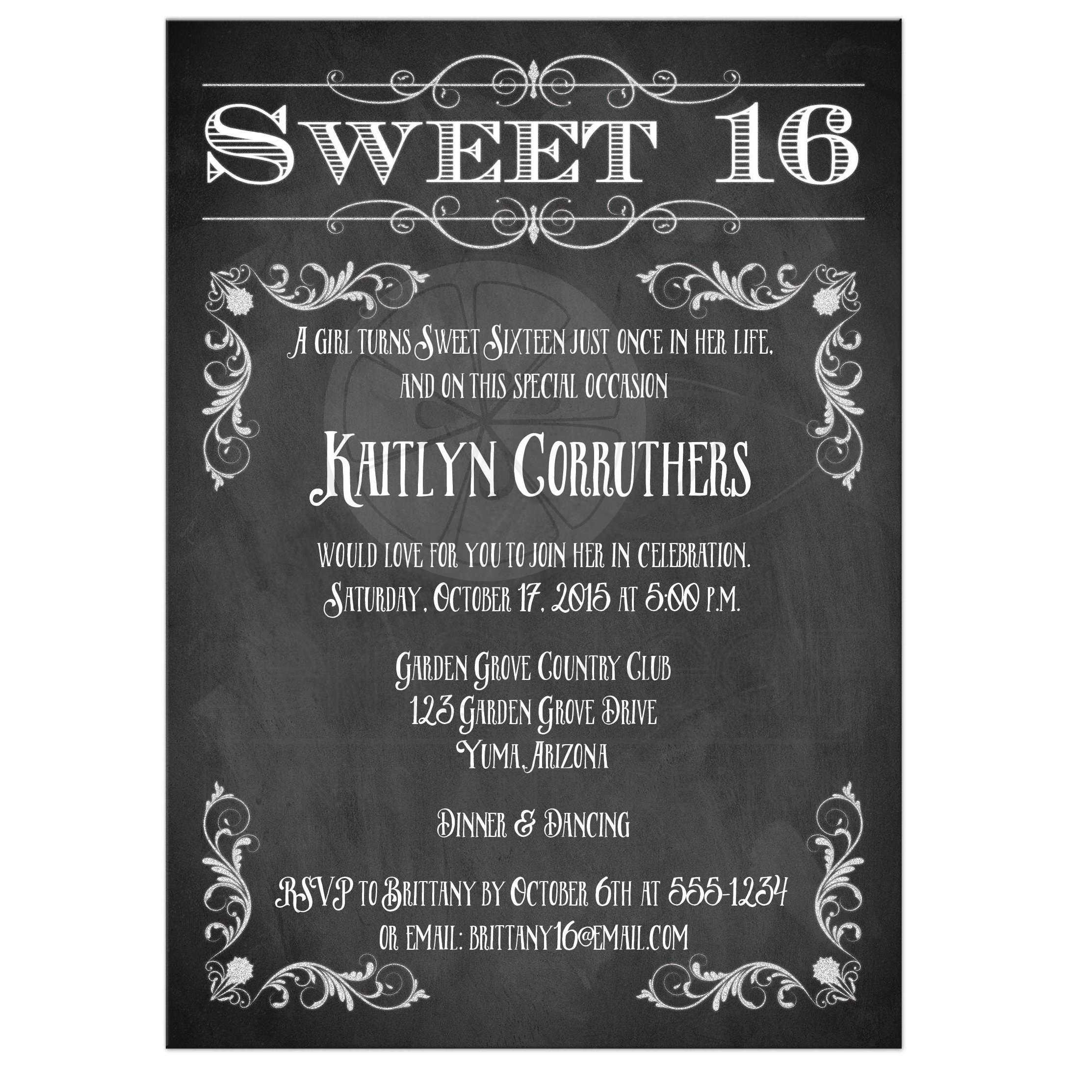 Sweet 16 Birthday Invitations Free Printable
 FREE Sweet 16 Birthday Invitations – FREE Printable