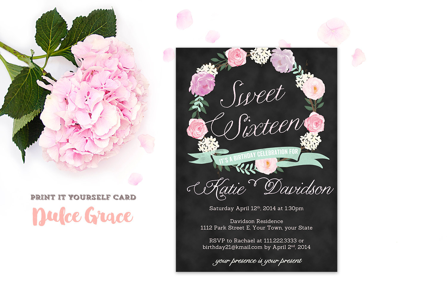 Sweet 16 Birthday Invitations Free Printable
 Sweet Sixteen invitations Sweet 16 invitation PRINTABLE