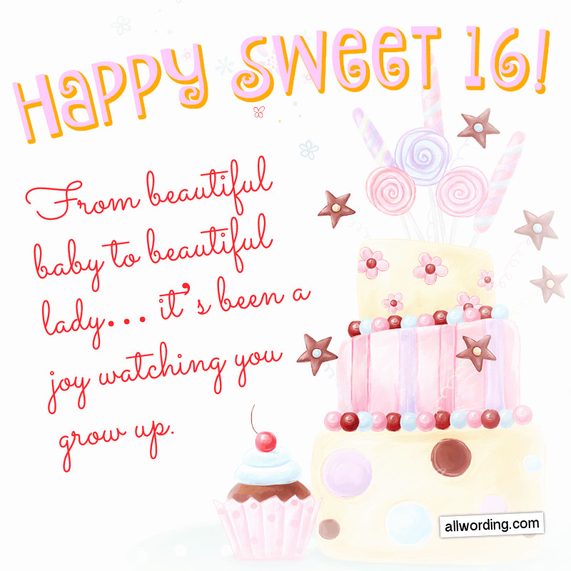 Sweet 16 Birthday Wishes
 Happy Sweet 16 A List of 16th Birthday Wishes For a