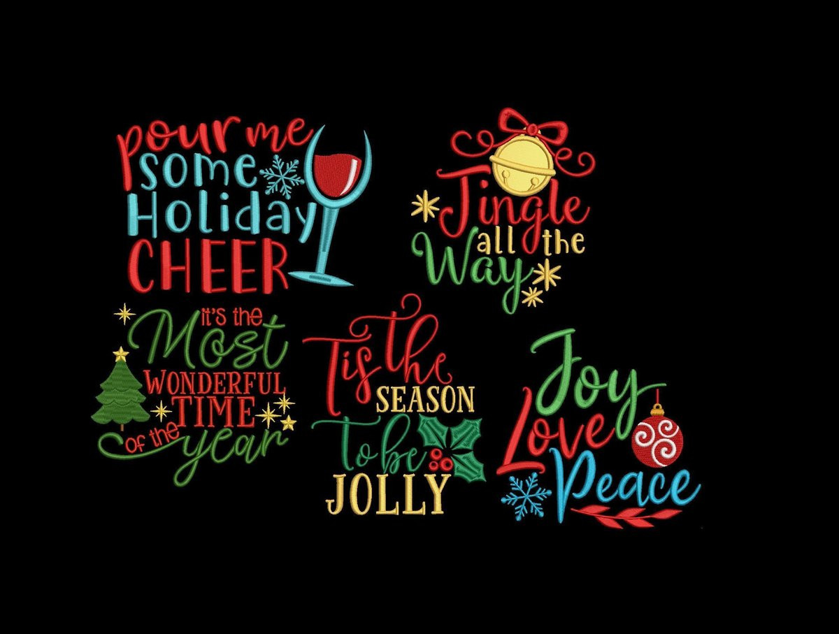 Sweet Christmas Quotes
 Christmas quotes bundle 5 designs sayings embroidery