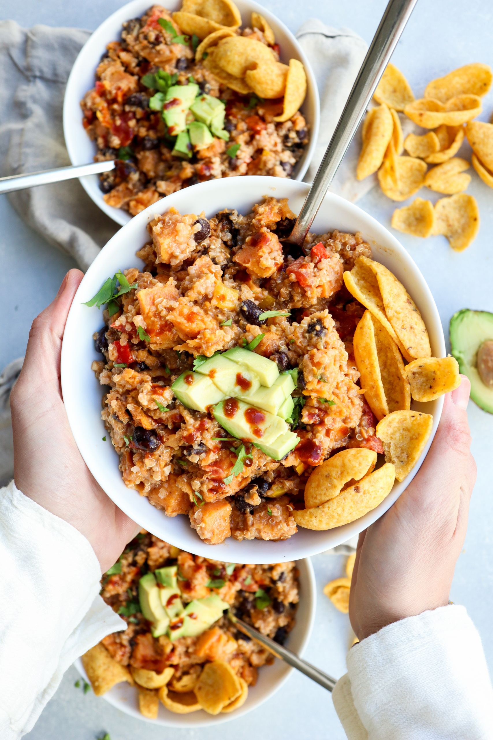 Sweet Potato Black Bean Quinoa Chili
 sweet potato & black bean quinoa chili