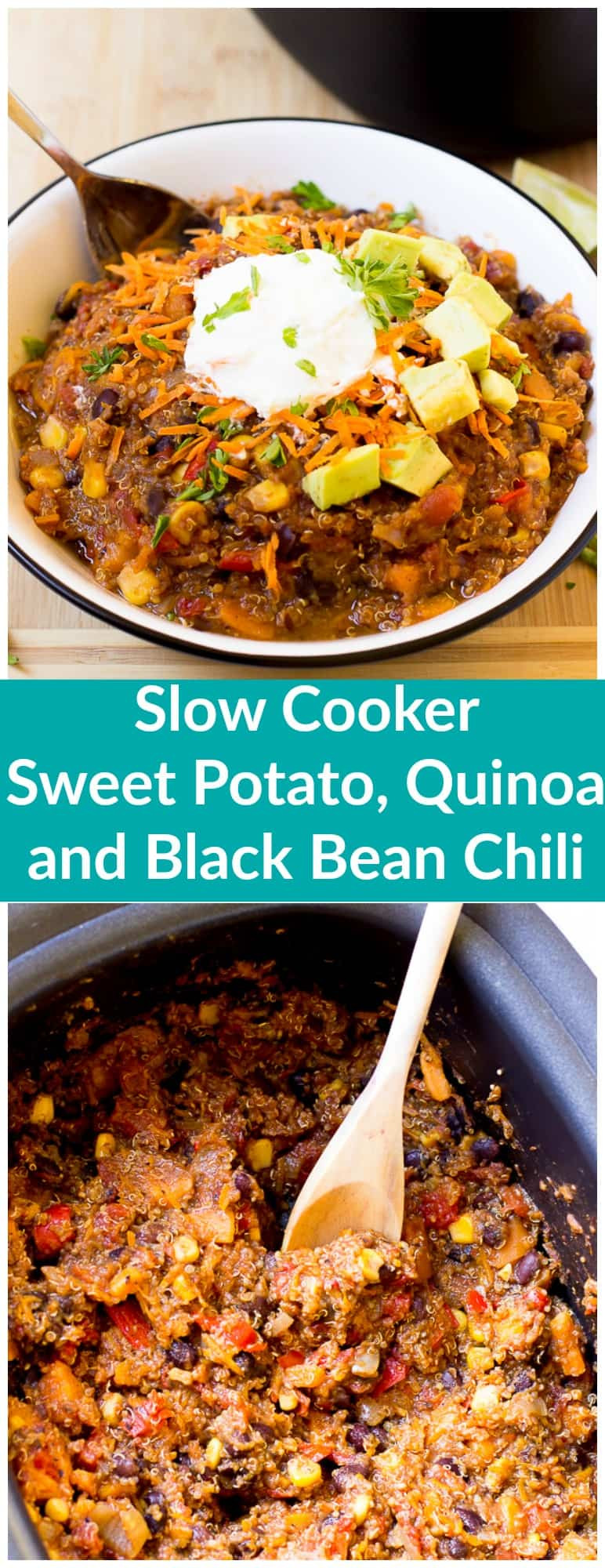 Sweet Potato Black Bean Quinoa Chili
 Vegan Sweet Potato and Black Bean Quinoa Chili Slow