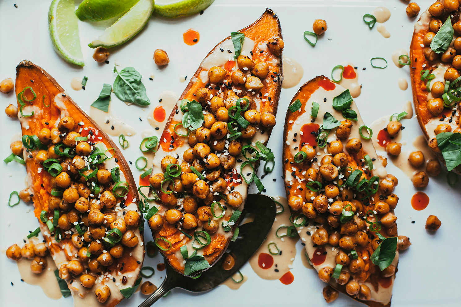 Sweet Potato Vegetarian Recipes
 STUFFED & SAUCED SWEET POTATOES FROM “MINIMALIST BAKER’S