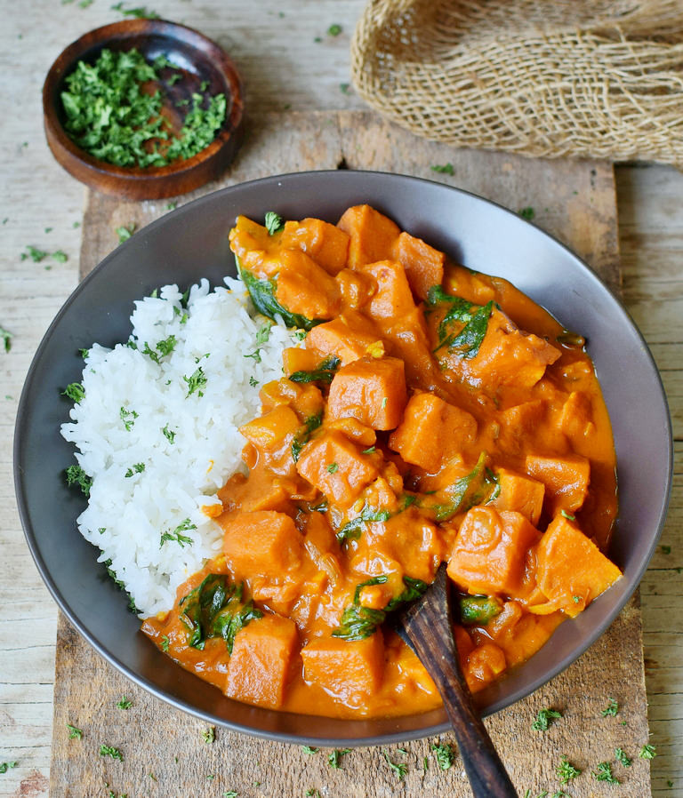 Sweet Potato Vegetarian Recipes
 Sweet Potato Curry With Spinach