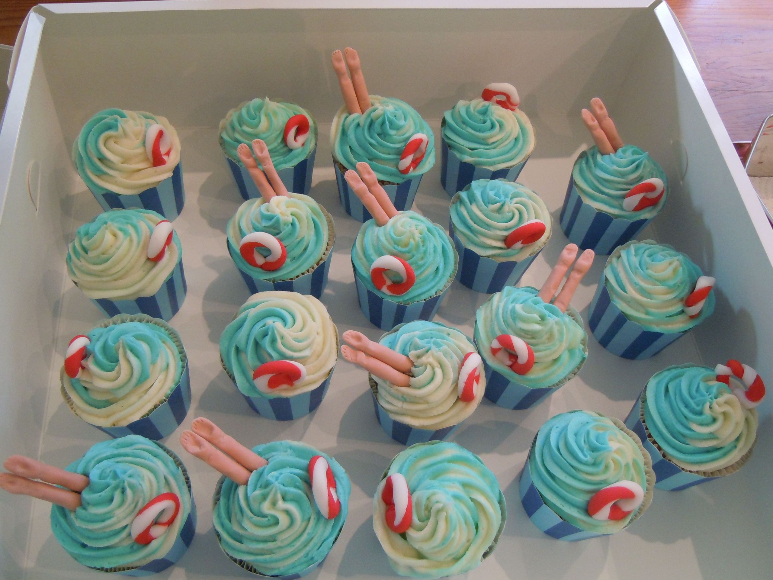 Swimming Birthday Party Ideas
 swimming party cupcakes