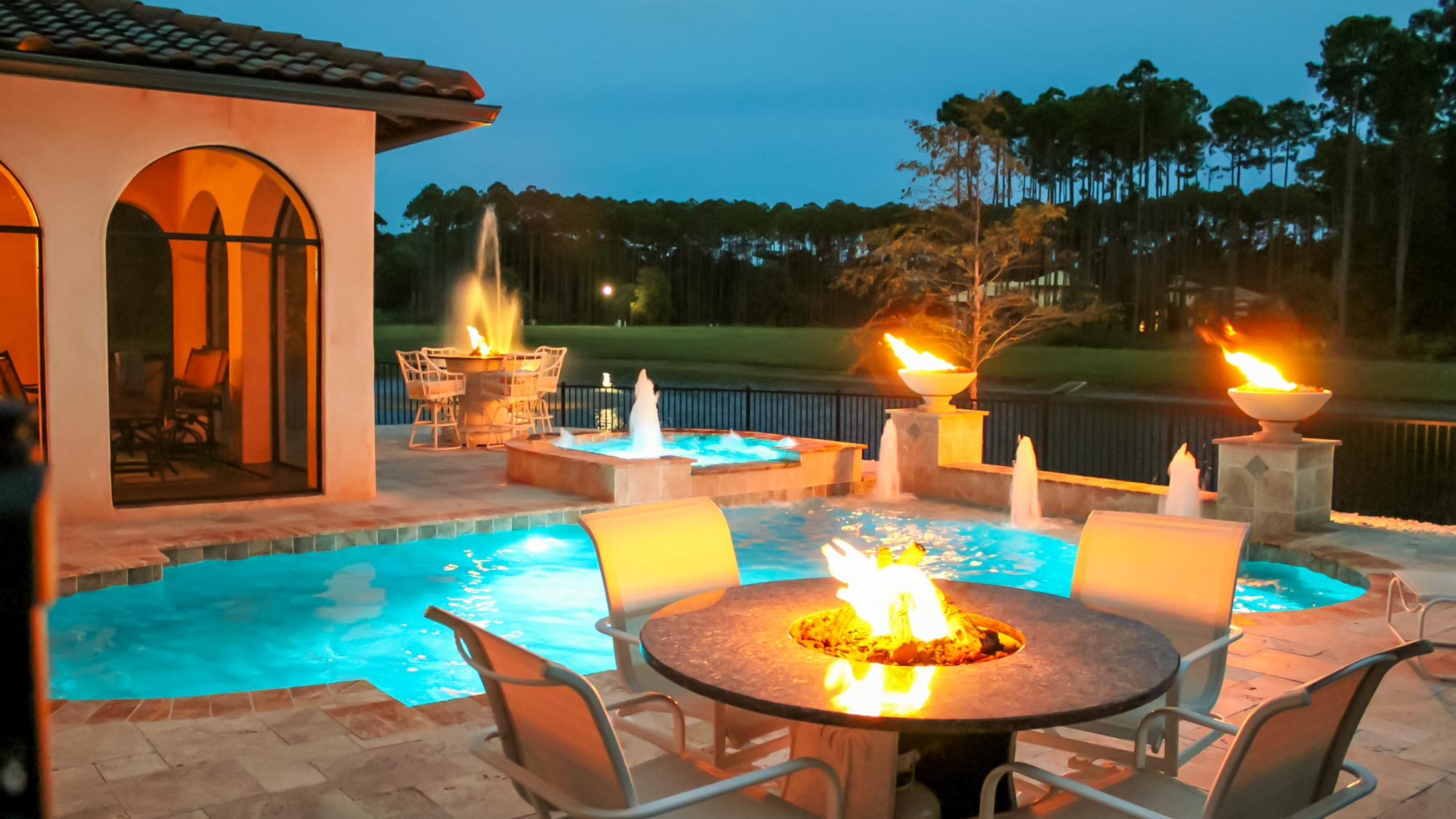 Swimming Pool Fire Pit
 Poolside Designs