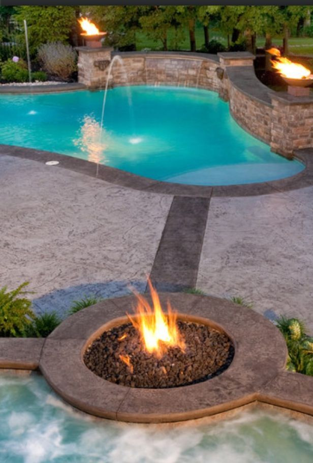 Swimming Pool Fire Pit
 Pool & fire pit Patio & Yard Inspiration
