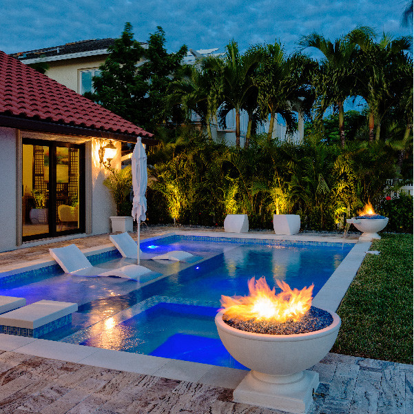 Swimming Pool Fire Pit
 Swimming Pool with Fire Pit Oasis in the Desert Pools & Spa