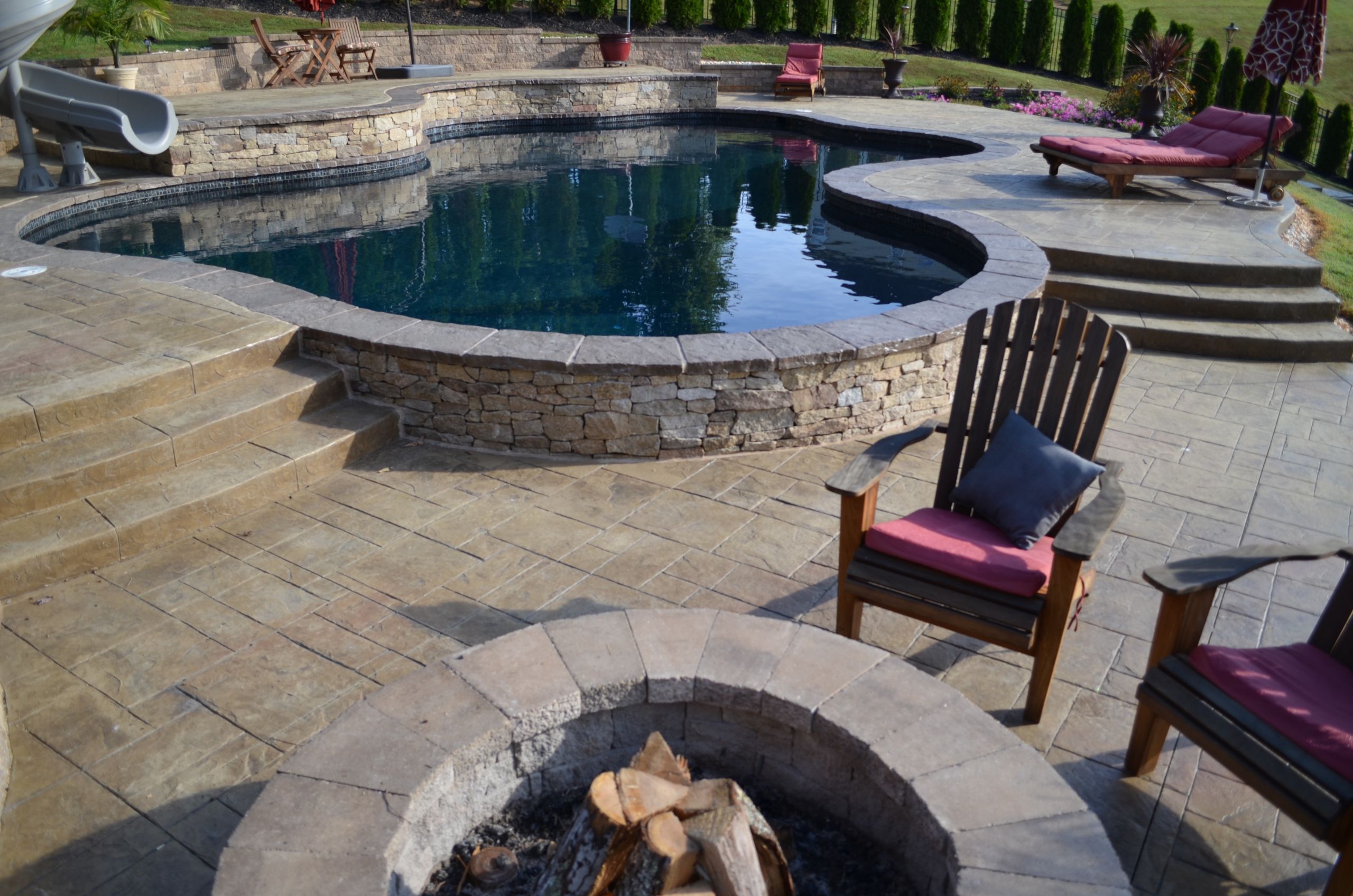 Swimming Pool Fire Pit
 Swimming Pool Pavilion and Fire Pit