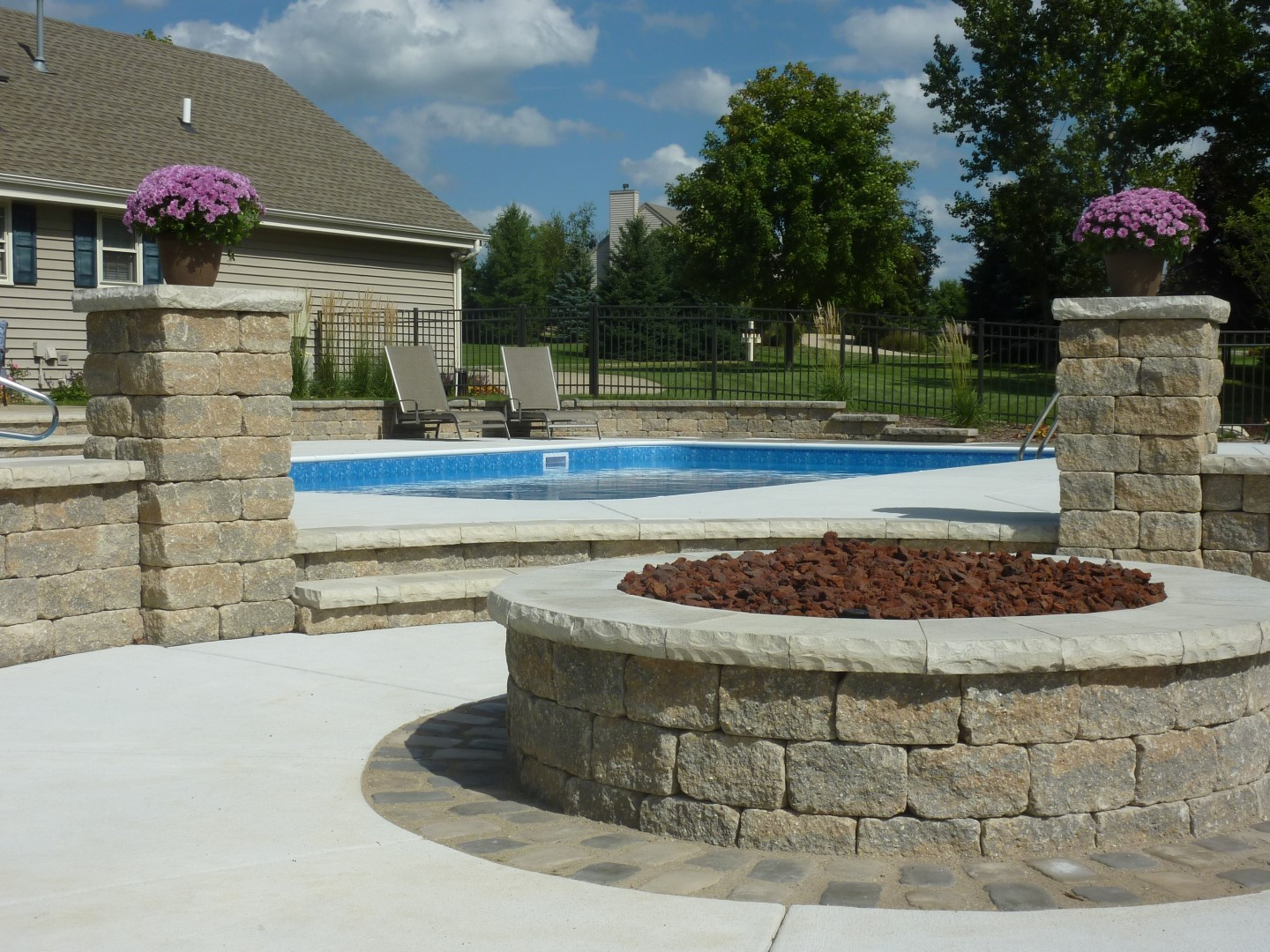 Swimming Pool Fire Pit
 pleted Inground Swimming Pools & Landscaping