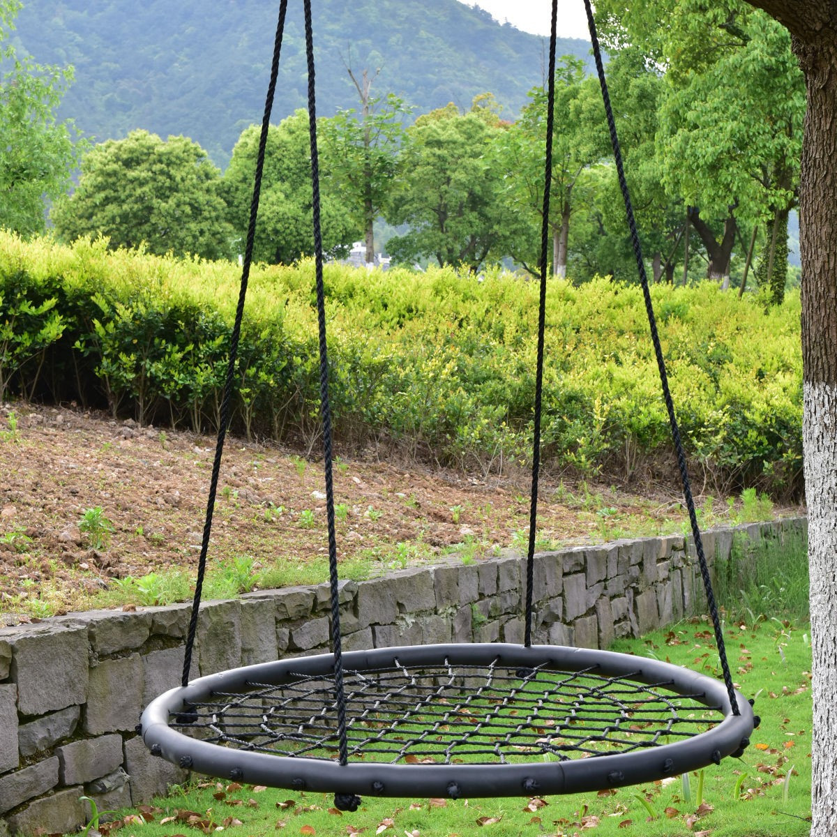 Swings For Trees In Backyard
 40" Kids Tree Swing Round Net Outdoor Garden Children