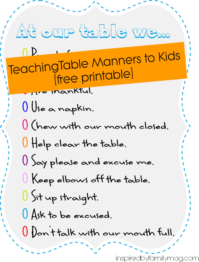 Table Manners For Kids
 Teaching Boys Table Manners