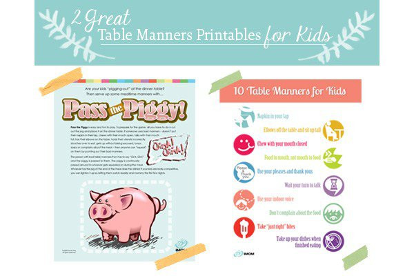 Table Manners For Kids
 Two Great Table Manners for Kids Printables iMOM